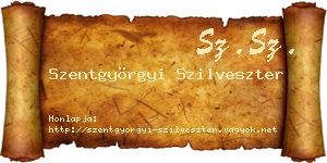 Szentgyörgyi Szilveszter névjegykártya