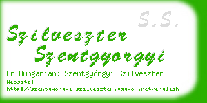 szilveszter szentgyorgyi business card