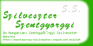 szilveszter szentgyorgyi business card